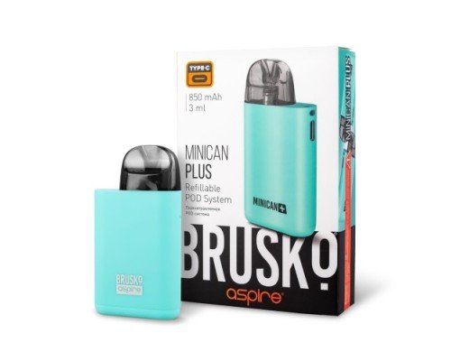 Купить Перезаправляемая Под-Система Бруско Миникан Плюс (Brusko Minican Plus) 850 mah, Бирюзовый по оптовой цене